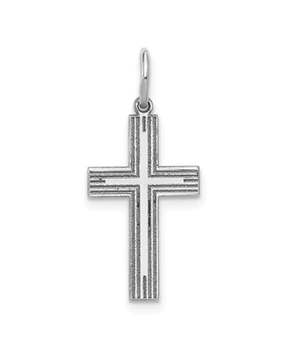 14K White Gold Solid Cross (Choose free shipping at checkout)