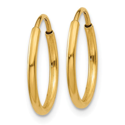 14K Yellow Gold 1.25mm Endless Hoop Earring