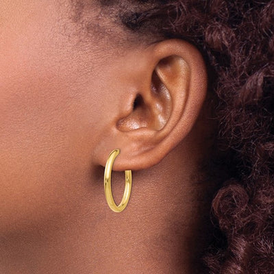 14K Yellow Gold Non-Pierced Hoop Earrings