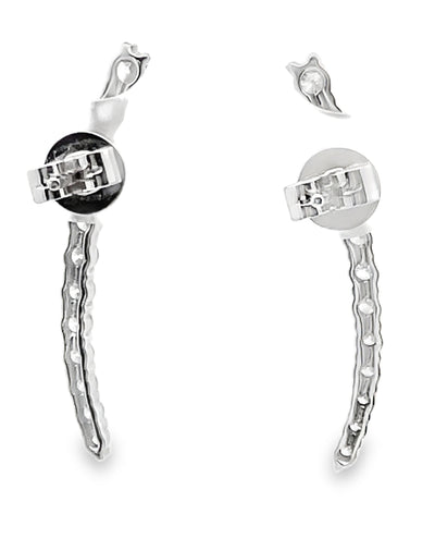 18K White Gold Drop Earrings with Diamonds