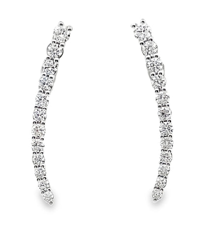 18K White Gold Drop Earrings with Diamonds