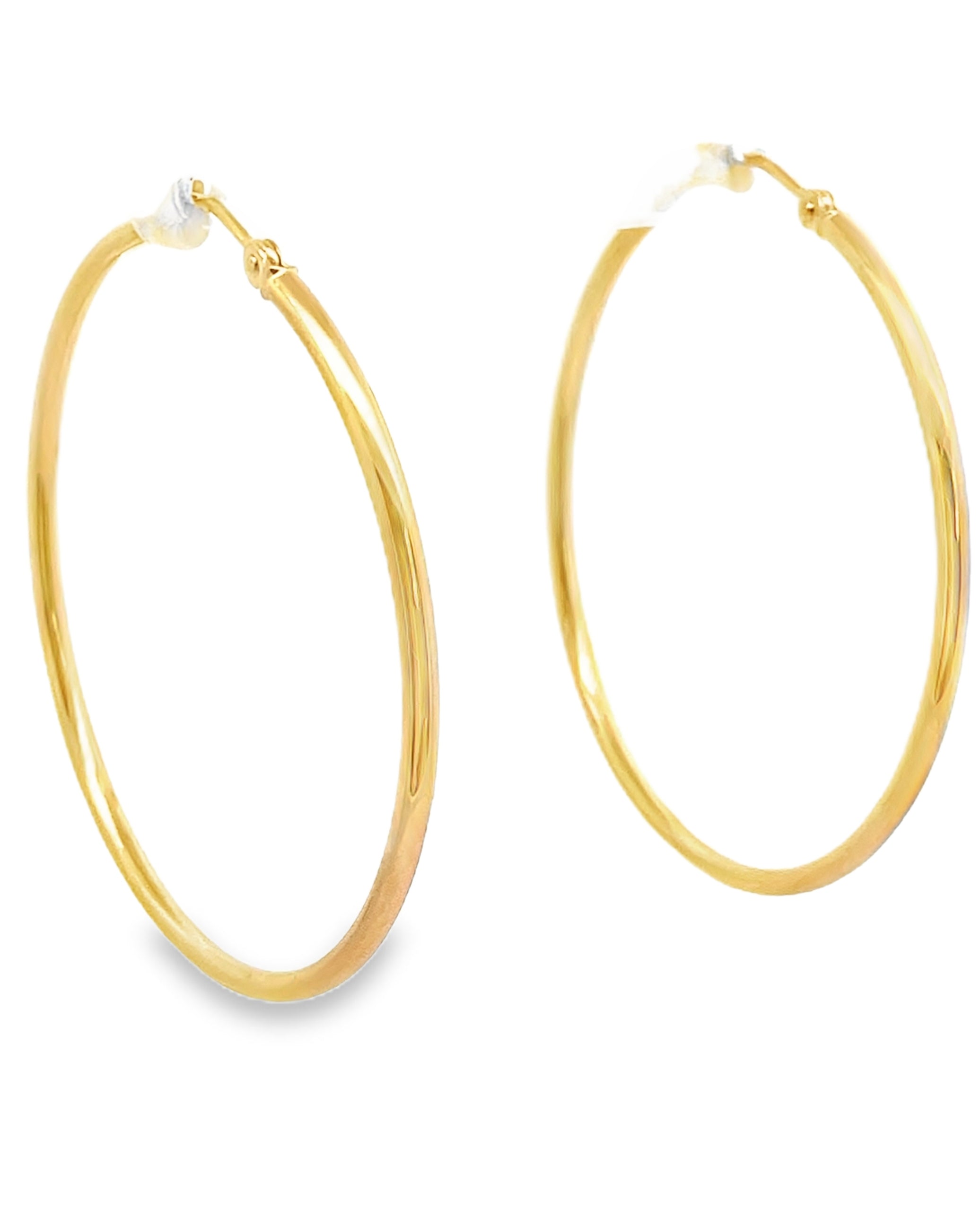14K Yellow Gold 2mm Hoop Earrings
