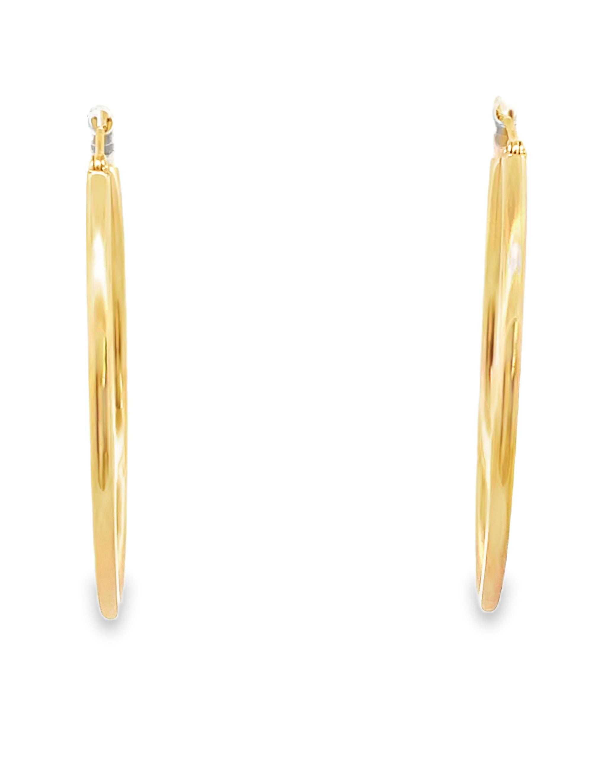 14K Yellow Gold 2mm Hoop Earrings