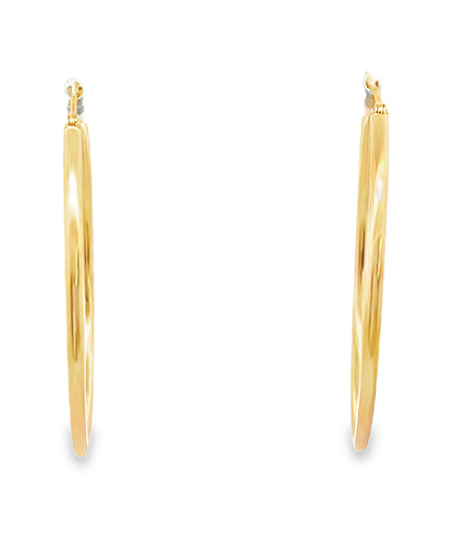 14K Yellow Gold 2mm Hoop Earrings