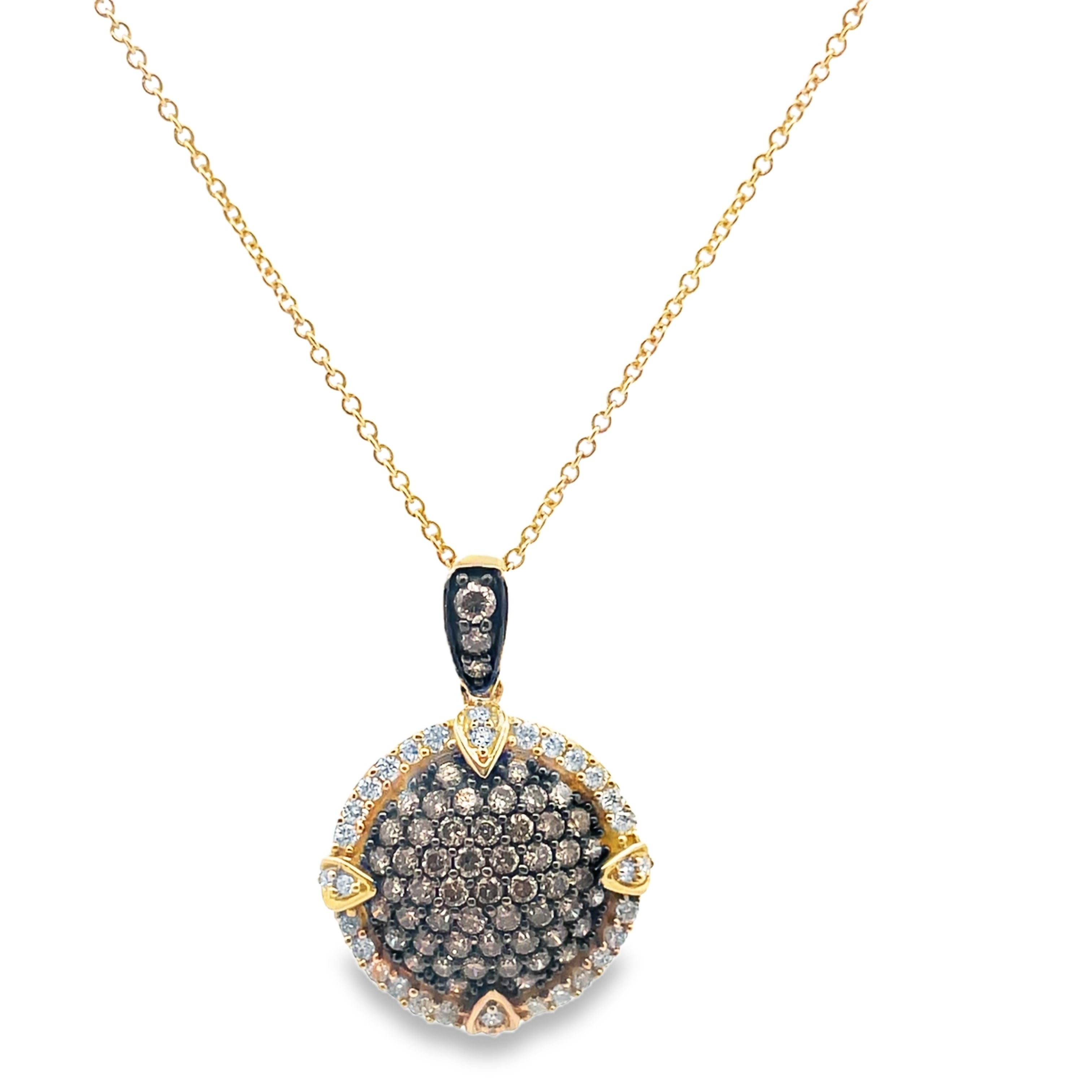 Le Vian Chocolate Diamond Circle Pendant Necklace in 14K Yellow Gold