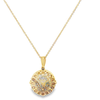 Le Vian Chocolate Diamond Circle Pendant Necklace in 14K Yellow Gold