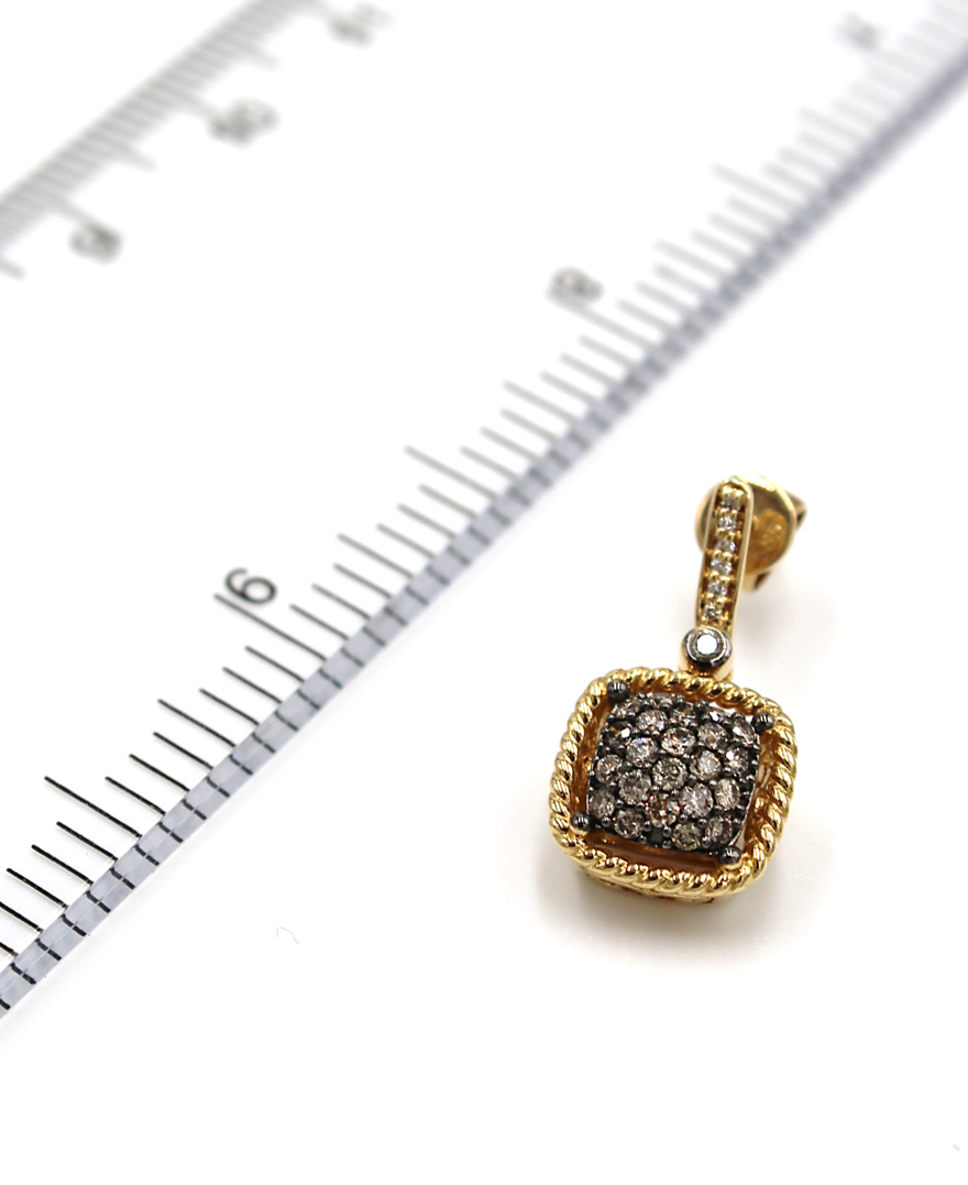 Le Vian Chocolate Diamond Square Shaped Drop Dangling Earrings