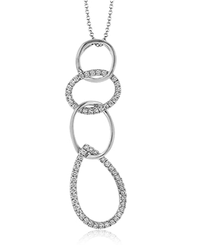 Zeghani ZP161 14K White Gold Interlocking Pendant Necklace