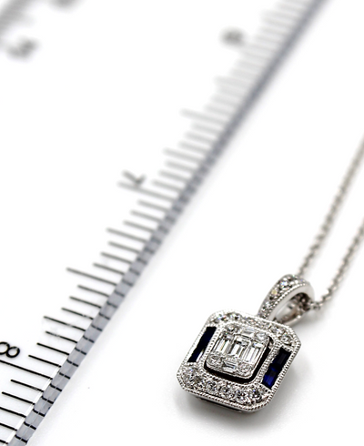 Zeghani ZP874 Sapphire and Diamond Pendant Necklace
