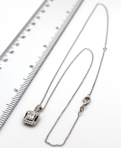 Zeghani ZP874 Sapphire and Diamond Pendant Necklace