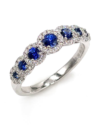 Zeghani ZR1150 Sapphire 0.56 Carat and Diamond Band