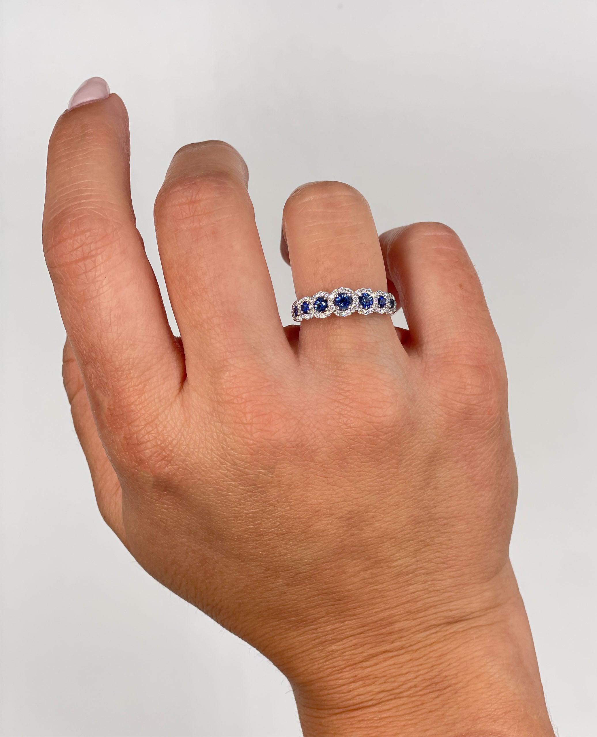 Zeghani ZR1150 Sapphire 0.56 Carat and Diamond Band
