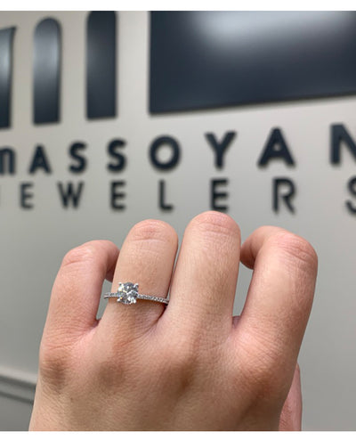 Zeghani ZR208 Solitaire Engagement Ring Setting for 6 Millimeter Round Stone