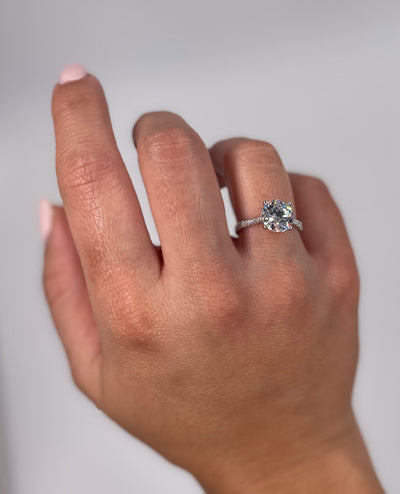 Zeghani ZR750 Solitaire Engagement Ring Setting for 9 Millimeter Round Stone