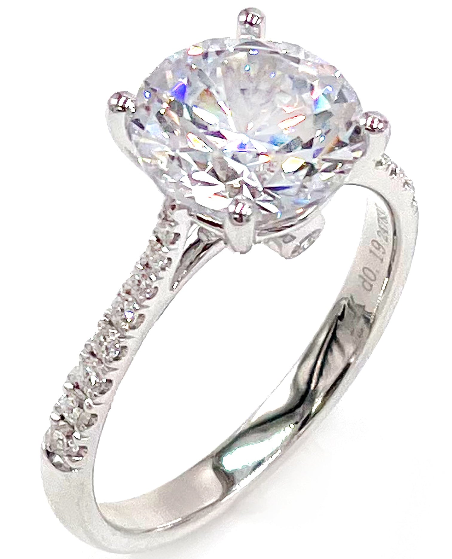 Zeghani ZR750 Solitaire Engagement Ring Setting for 9 Millimeter Round Stone