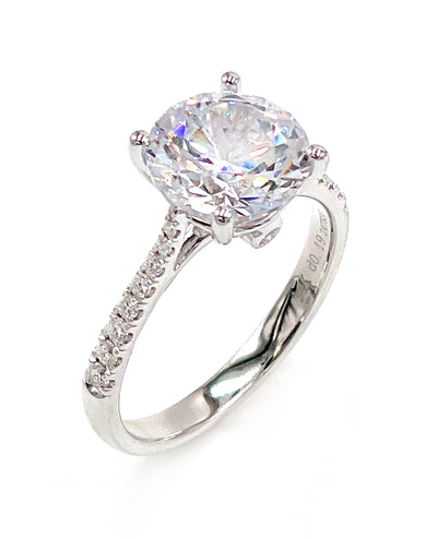 Zeghani ZR750 Solitaire Engagement Ring Setting for 9 Millimeter Round Stone