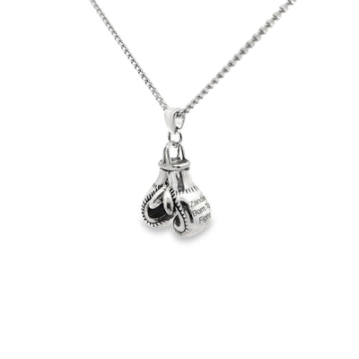 Custom Sterling Silver Boxing Gloves Necklace