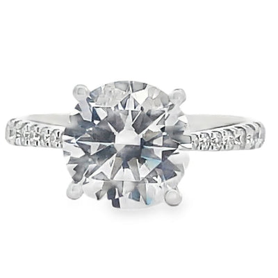 Zeghani ZR750 Solitaire Engagement Ring Setting for 9 Millimeter Round Stone