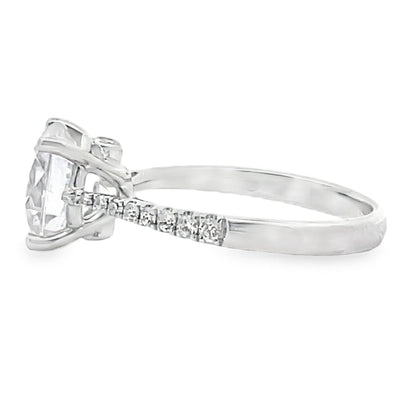 Zeghani ZR750 Solitaire Engagement Ring Setting for 9 Millimeter Round Stone