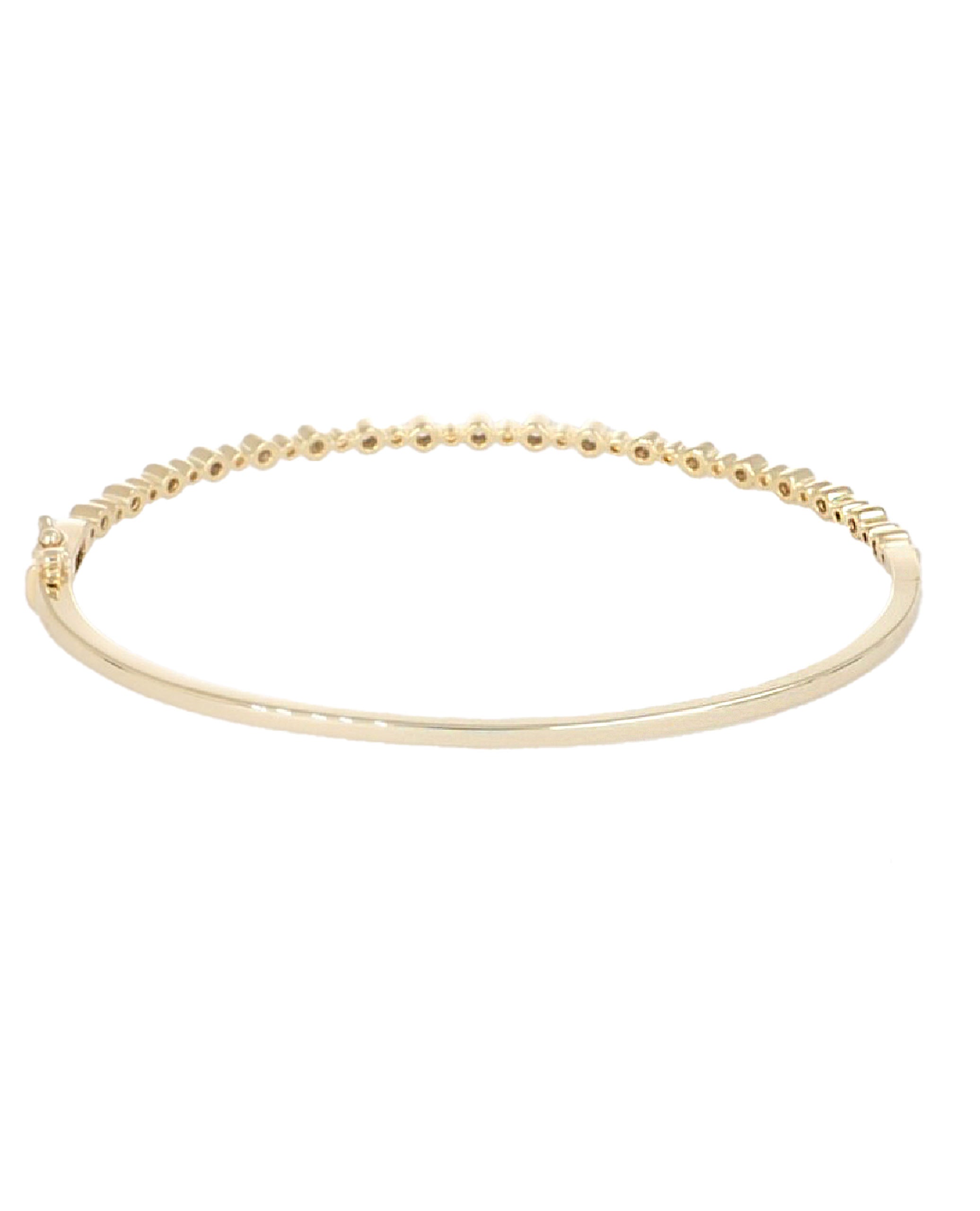 14K Yellow Gold 0.35 Carat Diamond Hinged Bangle Bracelet