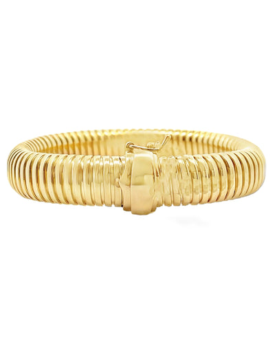 Marcello Pane BRFO 298G Sterling Silver Bangle Bracelet with 18K Yellow Gold Overlay