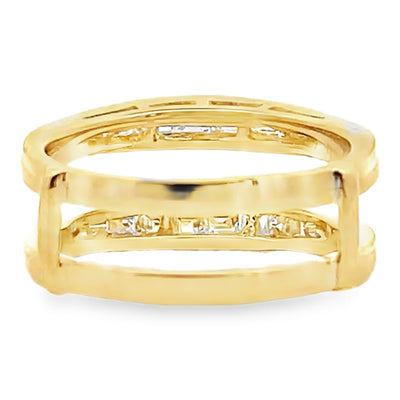 Pre-Owned 14K Yellow Gold Ring Enhancer/Ring Jacket with Baguette Diamonds