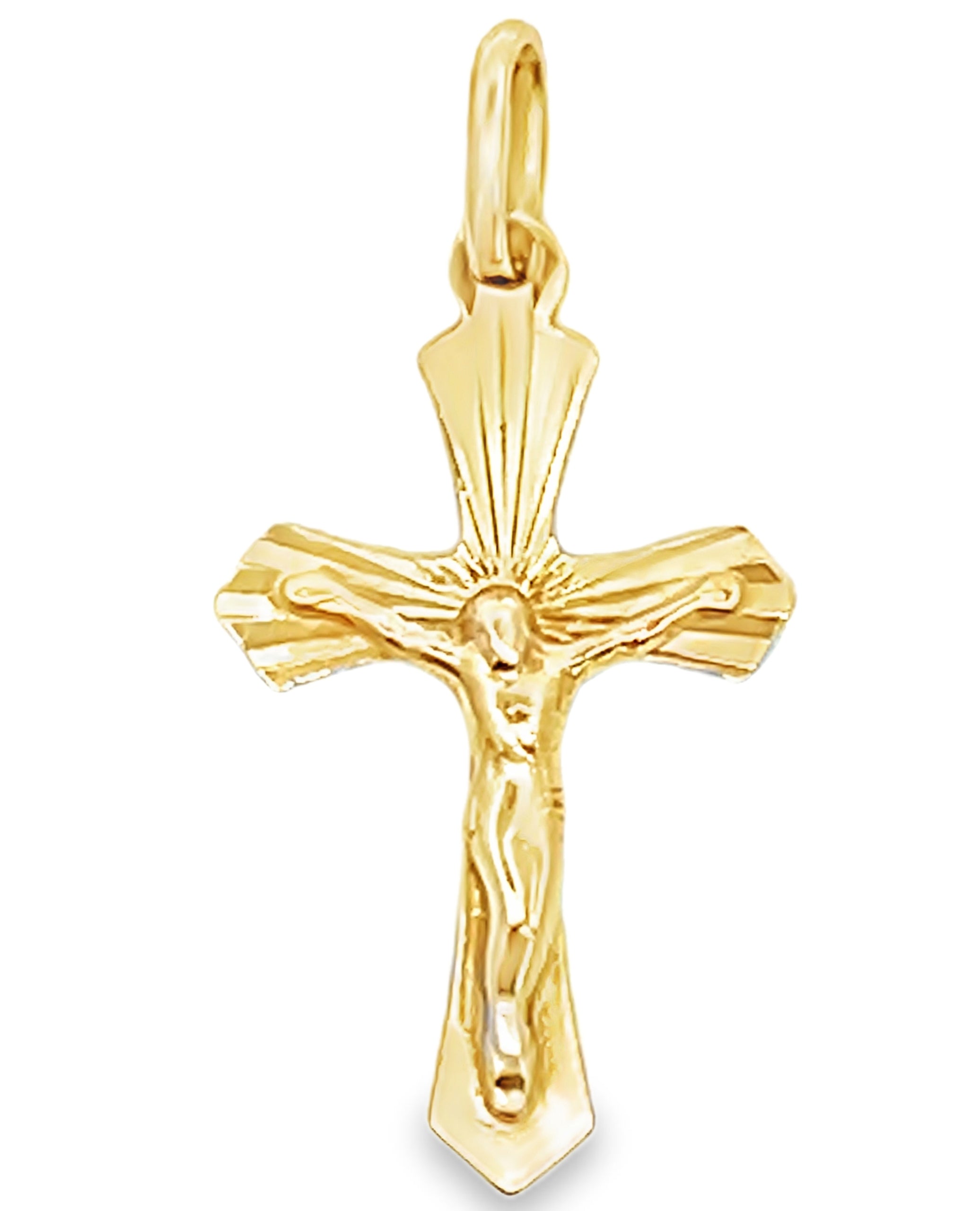 14K Yellow Gold Crucifix Cross