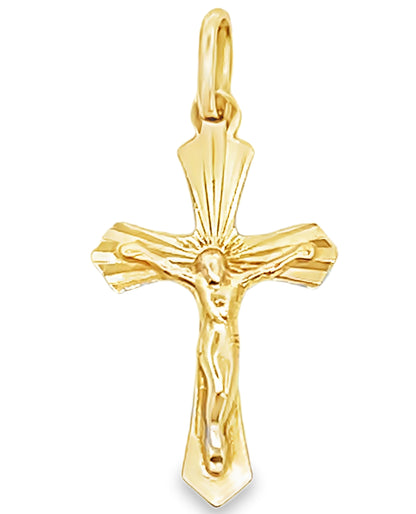 14K Yellow Gold Crucifix Cross