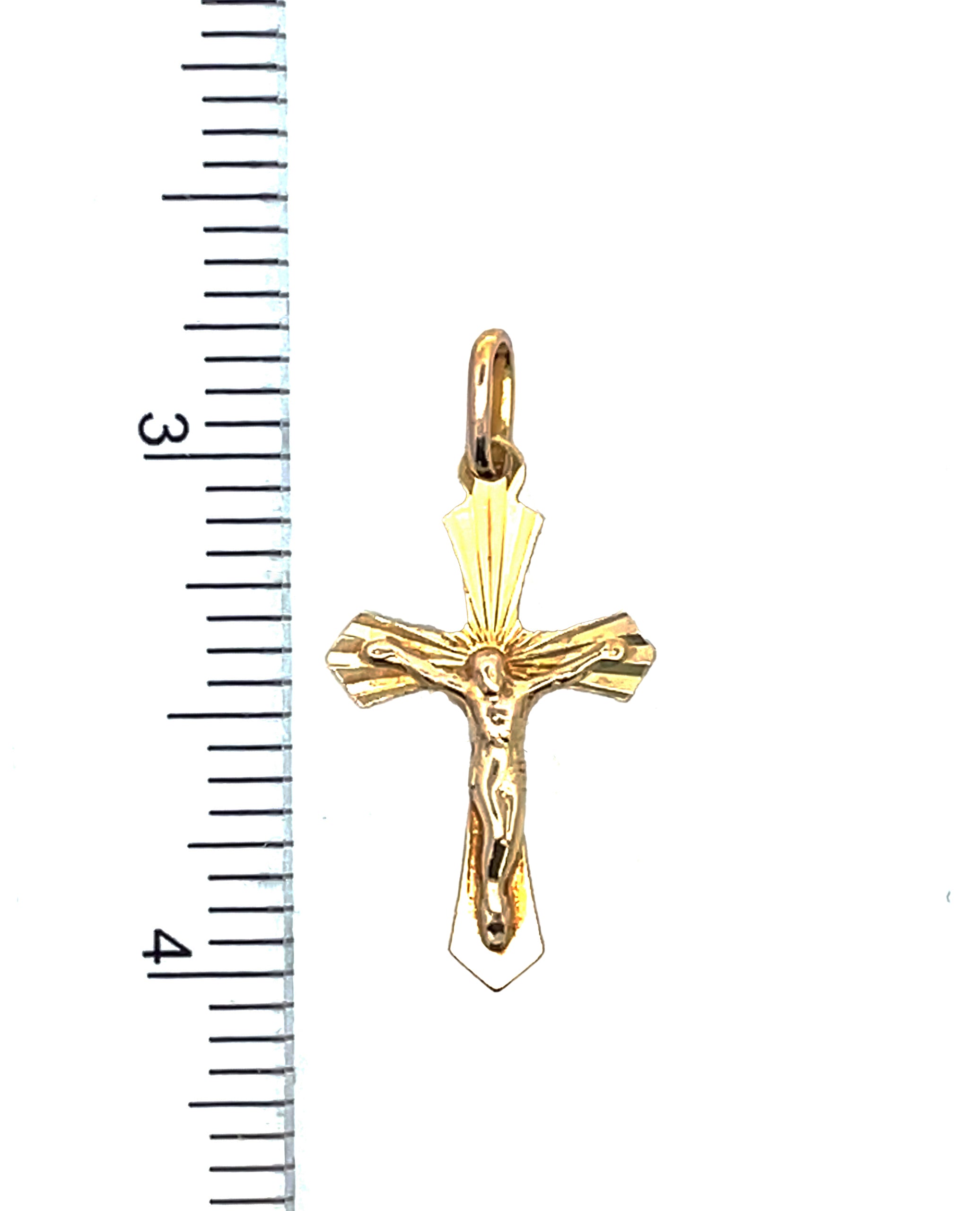 14K Yellow Gold Crucifix Cross