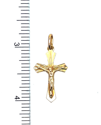 14K Yellow Gold Crucifix Cross