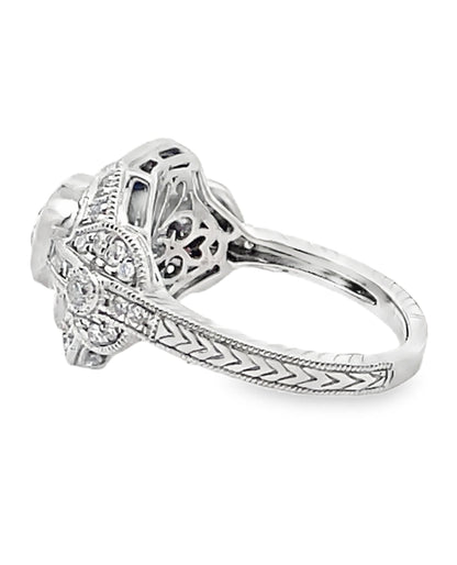 Platinum Sapphire and Diamond Art Deco Ring