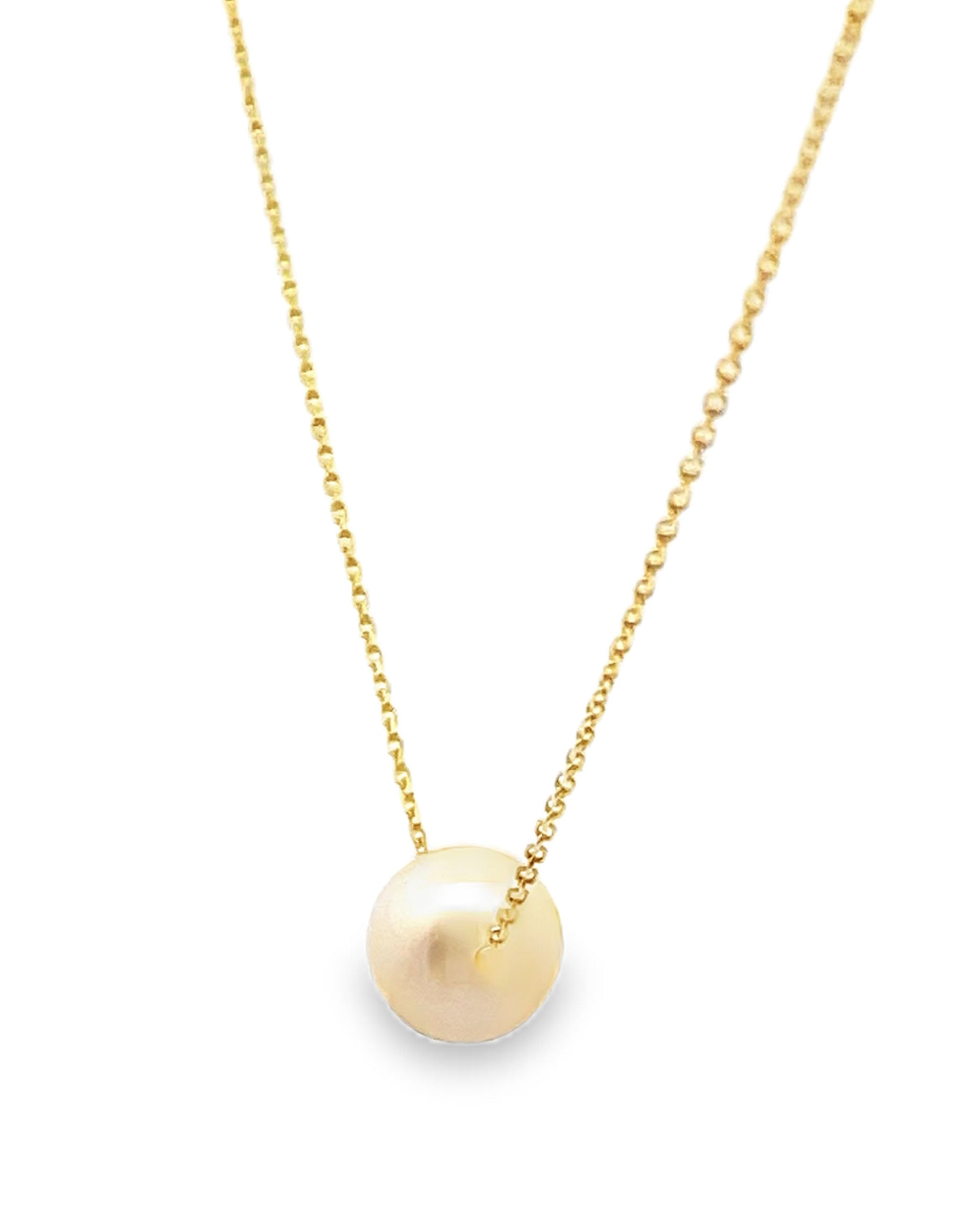 14K Yellow Gold Necklace with Cultured Pearl
