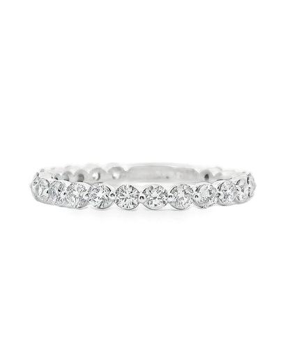 14K White Gold Single Shared Prong Diamonds- Size 6