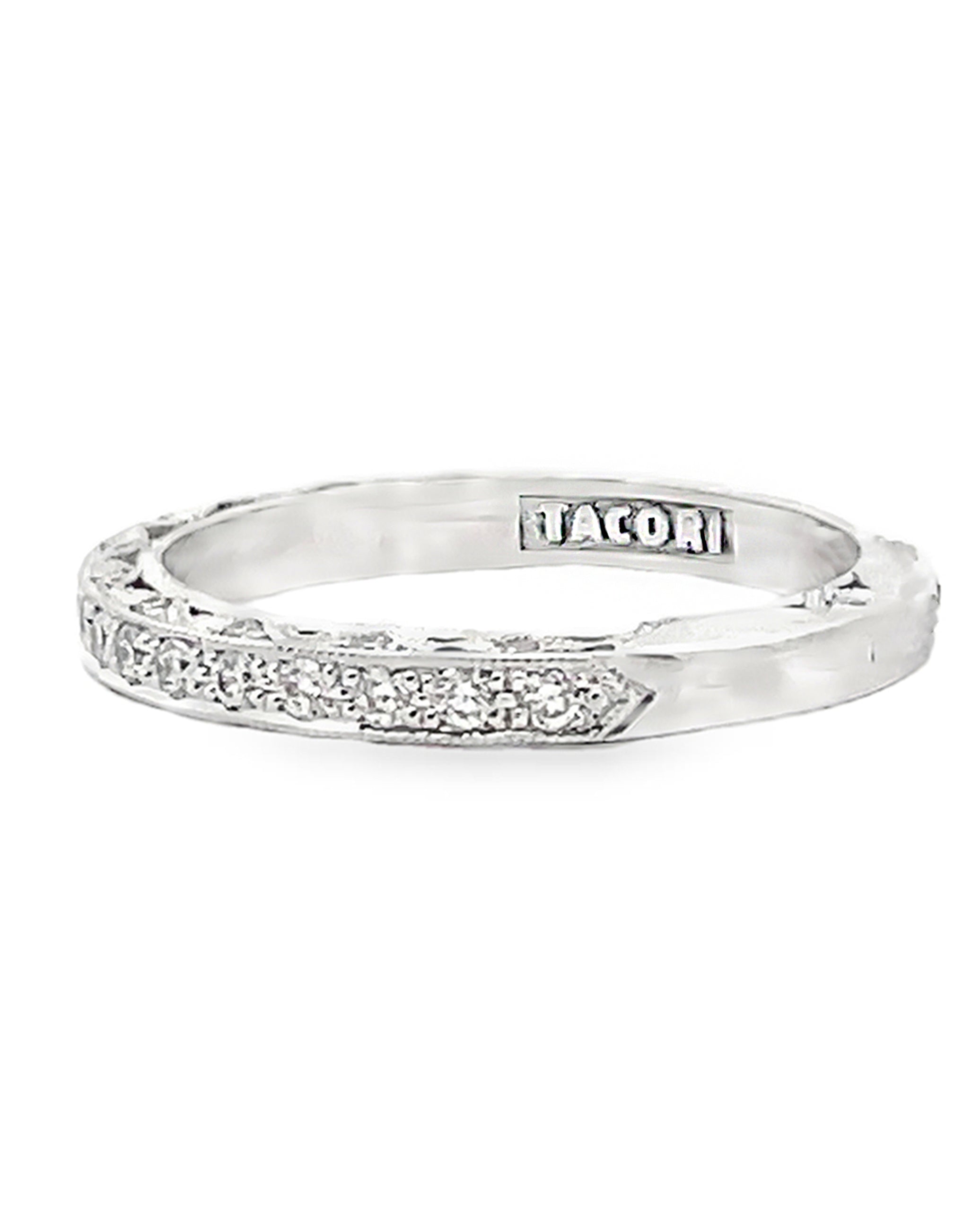 Tacori HT2516 18K White Gold Half Way Diamonds 0.33 Carats Blooming Beauties Wedding Band