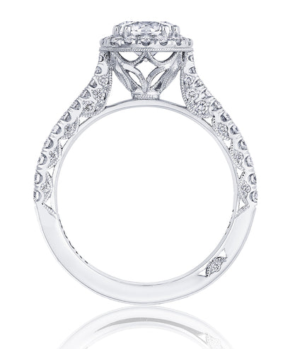 Tacori HT2571 Round Petite Crescent Platinum Engagement Ring Setting