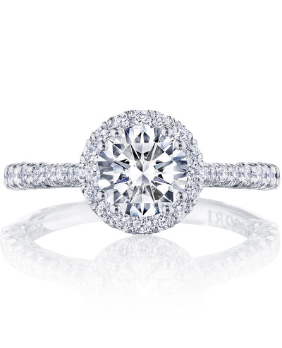 Tacori HT2571 Round Petite Crescent Platinum Engagement Ring Setting