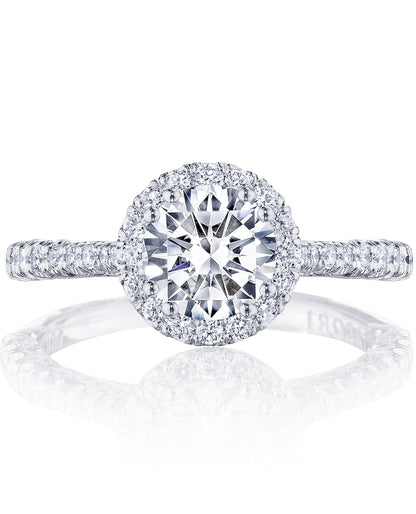 Tacori HT2571 Round Petite Crescent Platinum Engagement Ring Setting