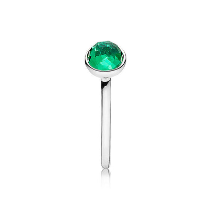 Pandora 191012NRG Sterling Silver Ring May Droplet, Royal-Green Crystal