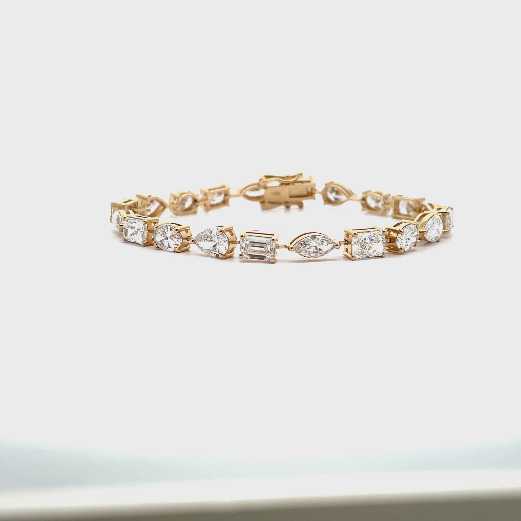 14K Yellow Gold Lab Grown Tennis Bracelet