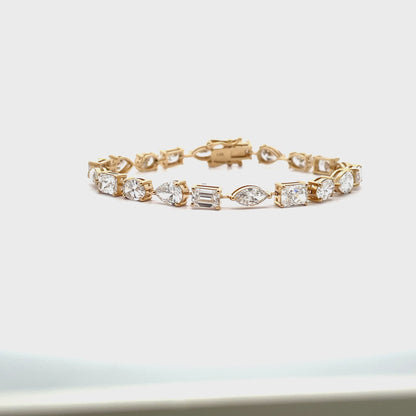 14K Yellow Gold Lab Grown Tennis Bracelet