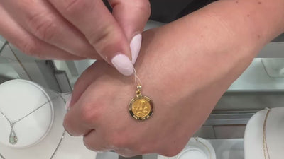 14K Yellow Gold St. Andrew Medal Hollow Pendant