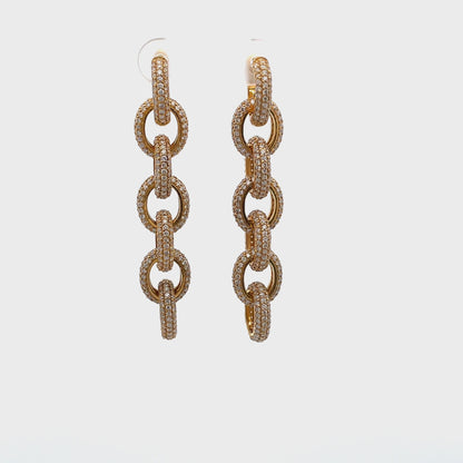 14K Yellow Gold Diamond Dangle Earrings