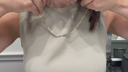 14K Yellow Gold 16" Paperclip Chain Necklace