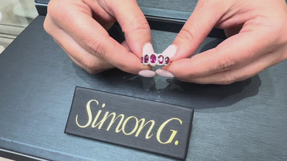 Simon G. MR2744 18K Gold Two Tone Ruby and Diamond Ring