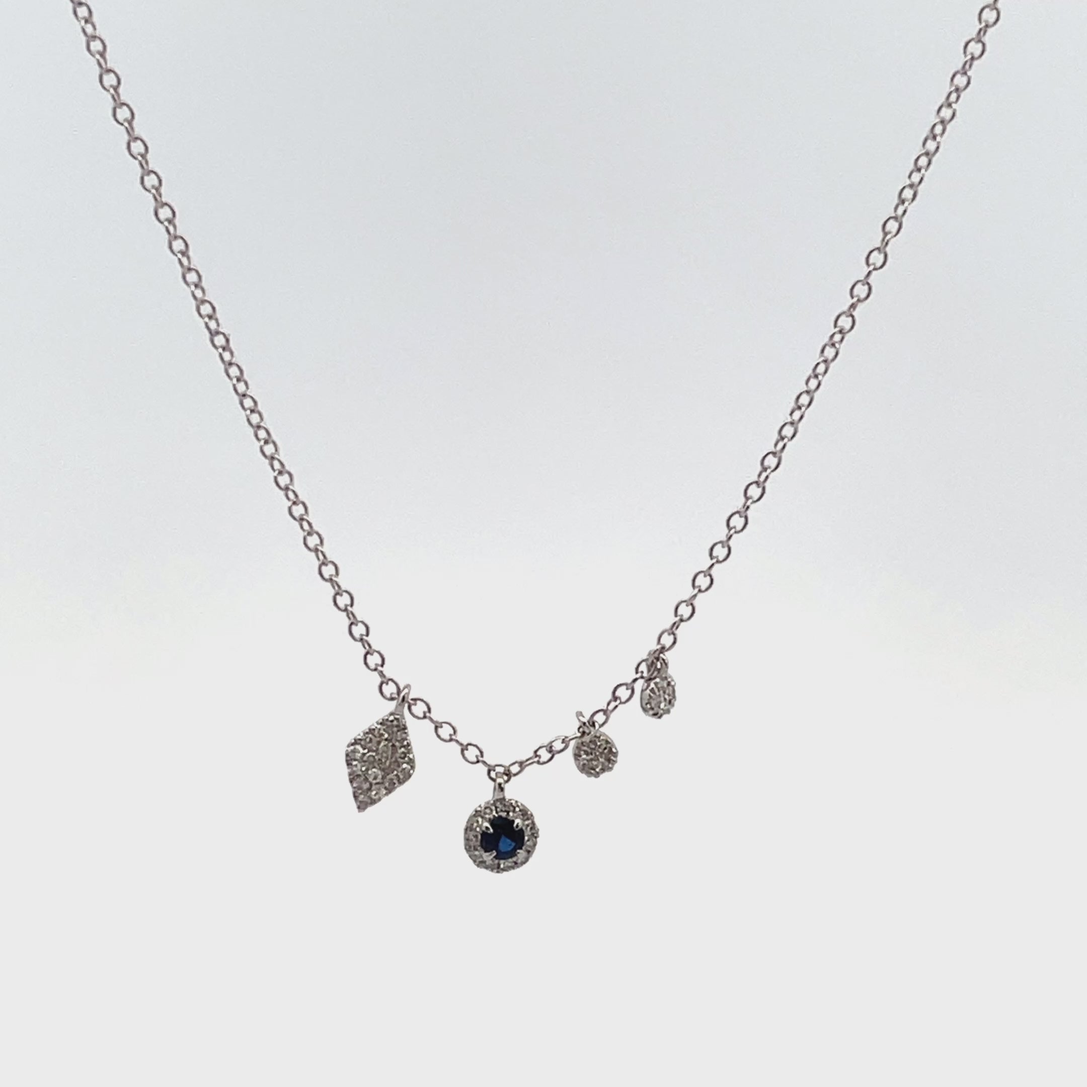 Meira T N12531/WB 14K White Gold Sapphire Necklace – Massoyan Jewelers