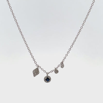 Meira T N12531/WB 14K White Gold Sapphire Necklace