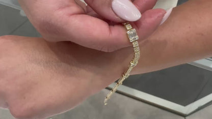 14K Yellow Gold Diamond Tennis Bracelet