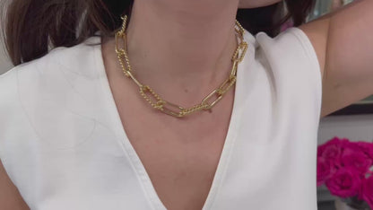 Marcello Pane Torchon Necklace Sterling Silver with 18K Yellow Gold Overlay