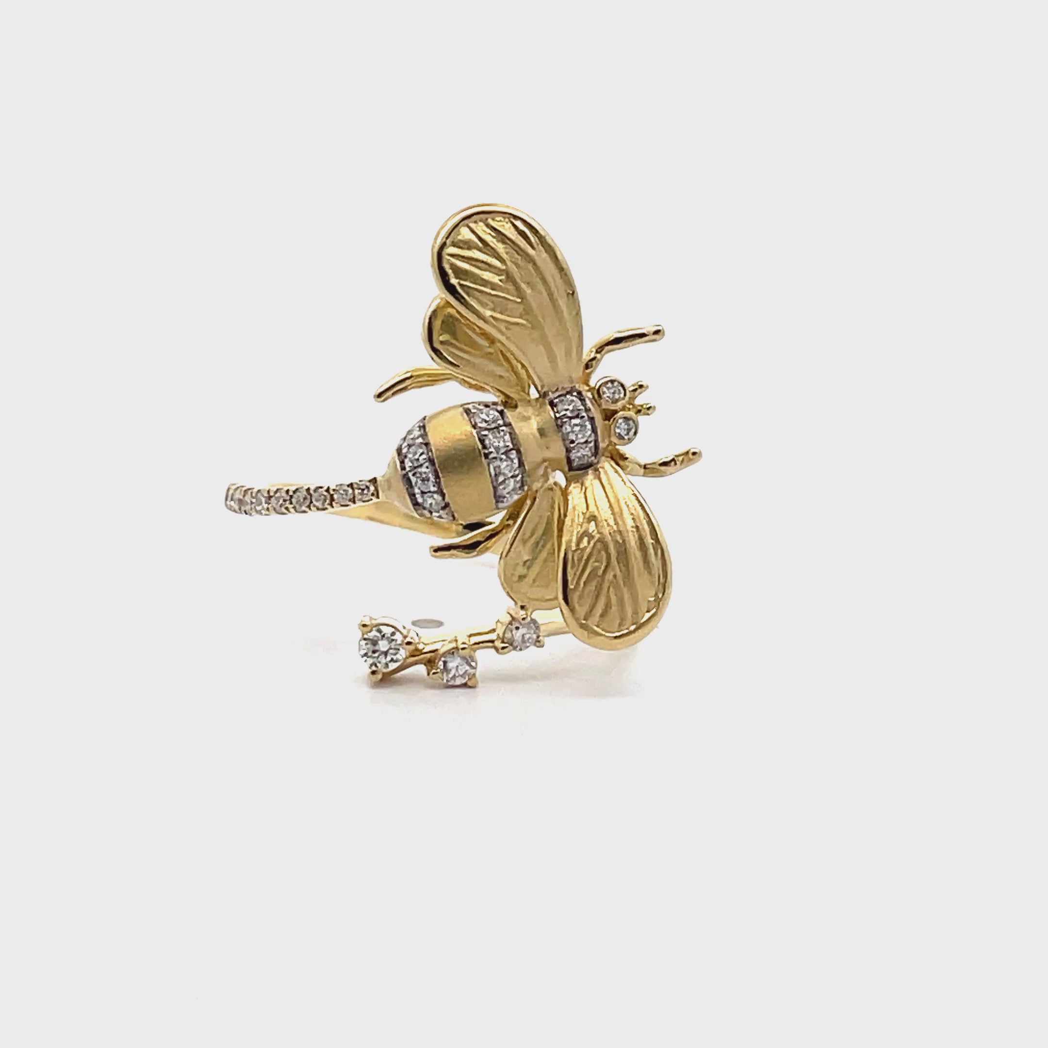 Simon G. DR380 18K Yellow Gold Bee Wrap Ring