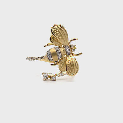 Simon G. DR380 18K Yellow Gold Bee Wrap Ring